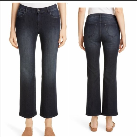 Lafayette 148 New York Denim - LAFAYETTE 148 Mercer Capri Bootcut Jeans, Blue Medium Wash Cotton Casual, 8